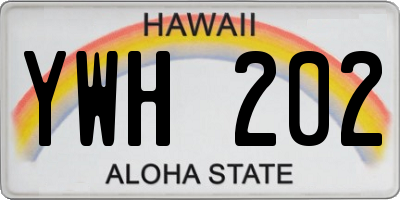 HI license plate YWH202