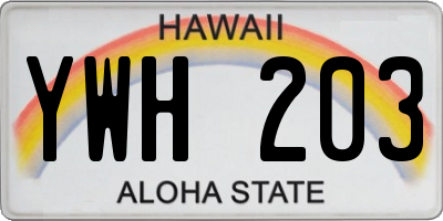 HI license plate YWH203