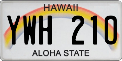 HI license plate YWH210