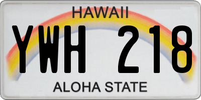 HI license plate YWH218
