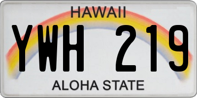 HI license plate YWH219