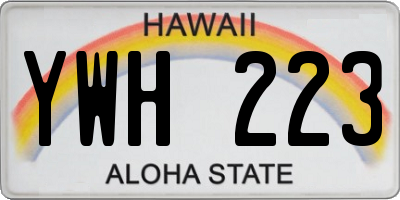 HI license plate YWH223