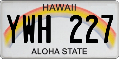 HI license plate YWH227