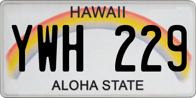HI license plate YWH229