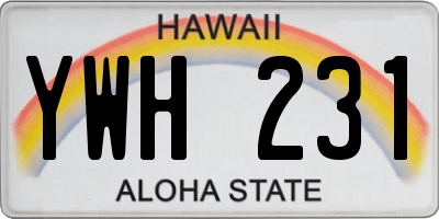 HI license plate YWH231