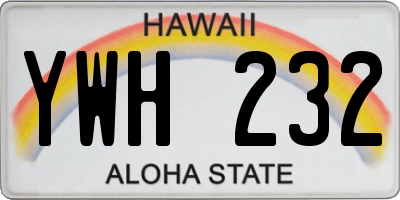 HI license plate YWH232