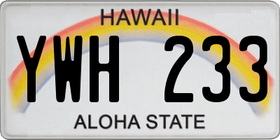 HI license plate YWH233
