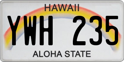 HI license plate YWH235