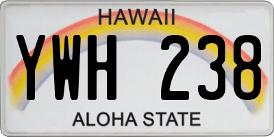 HI license plate YWH238
