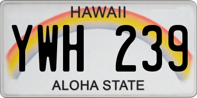 HI license plate YWH239