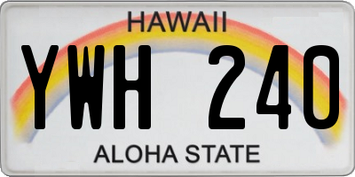 HI license plate YWH240