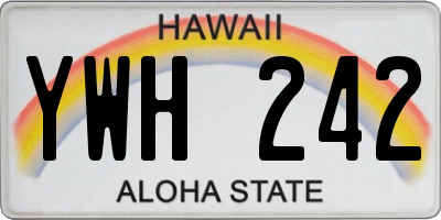 HI license plate YWH242