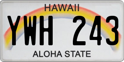 HI license plate YWH243