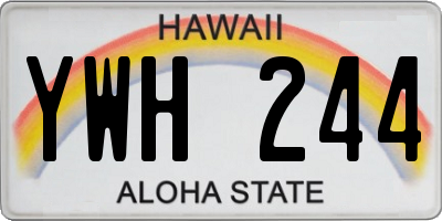 HI license plate YWH244