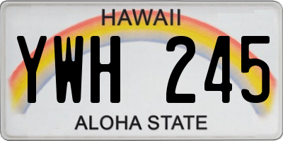 HI license plate YWH245