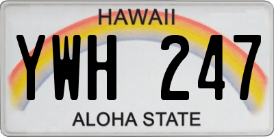 HI license plate YWH247