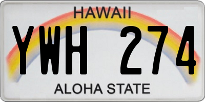 HI license plate YWH274