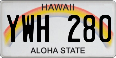HI license plate YWH280