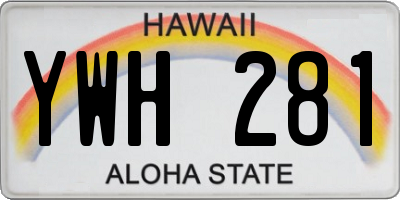 HI license plate YWH281