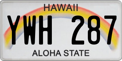 HI license plate YWH287
