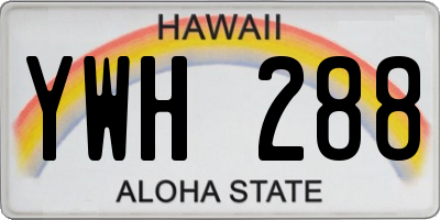 HI license plate YWH288