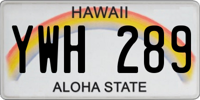 HI license plate YWH289