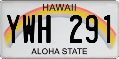 HI license plate YWH291