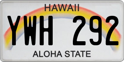 HI license plate YWH292