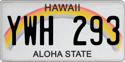 HI license plate YWH293