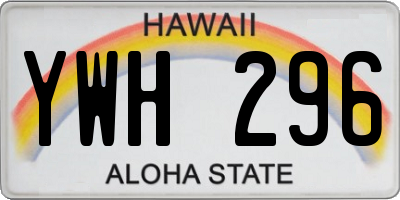 HI license plate YWH296