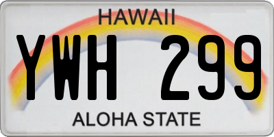 HI license plate YWH299