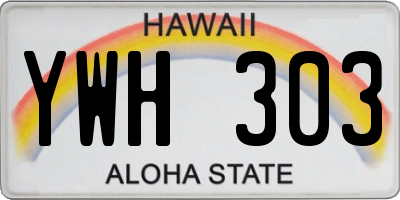 HI license plate YWH303