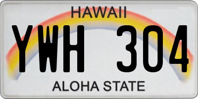 HI license plate YWH304