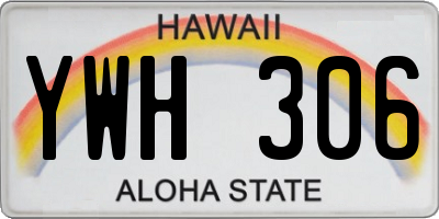 HI license plate YWH306