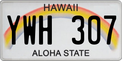 HI license plate YWH307