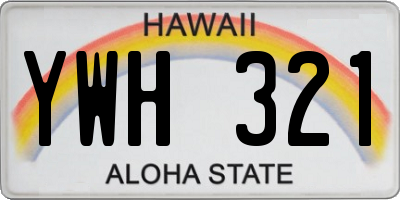 HI license plate YWH321
