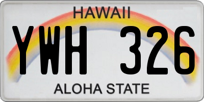 HI license plate YWH326