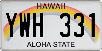 HI license plate YWH331