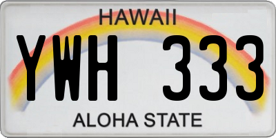HI license plate YWH333