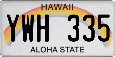 HI license plate YWH335