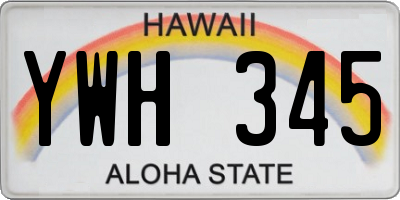 HI license plate YWH345