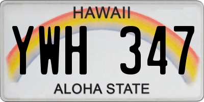 HI license plate YWH347