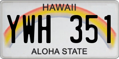 HI license plate YWH351