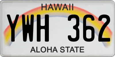 HI license plate YWH362