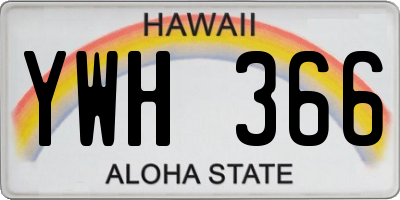 HI license plate YWH366