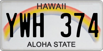 HI license plate YWH374