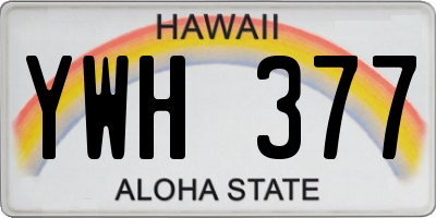 HI license plate YWH377