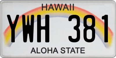 HI license plate YWH381