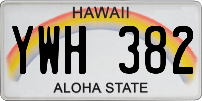 HI license plate YWH382