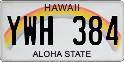 HI license plate YWH384